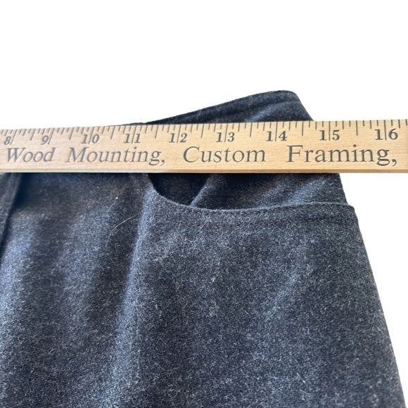 Gap Wool Mini Skirt Sz 8 Charcoal Gray Snap Down Front Pockets Classic Clueless - Picture 6 of 9